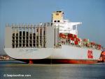 ID 607 OOCL NETHERLANDS (1997/66086grt/IMO 9143075) berths in Southampton, England on her maiden voyage.